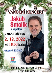 Vánoční koncert Jakuba Smolíka v Městském kulturním středisku Habartov